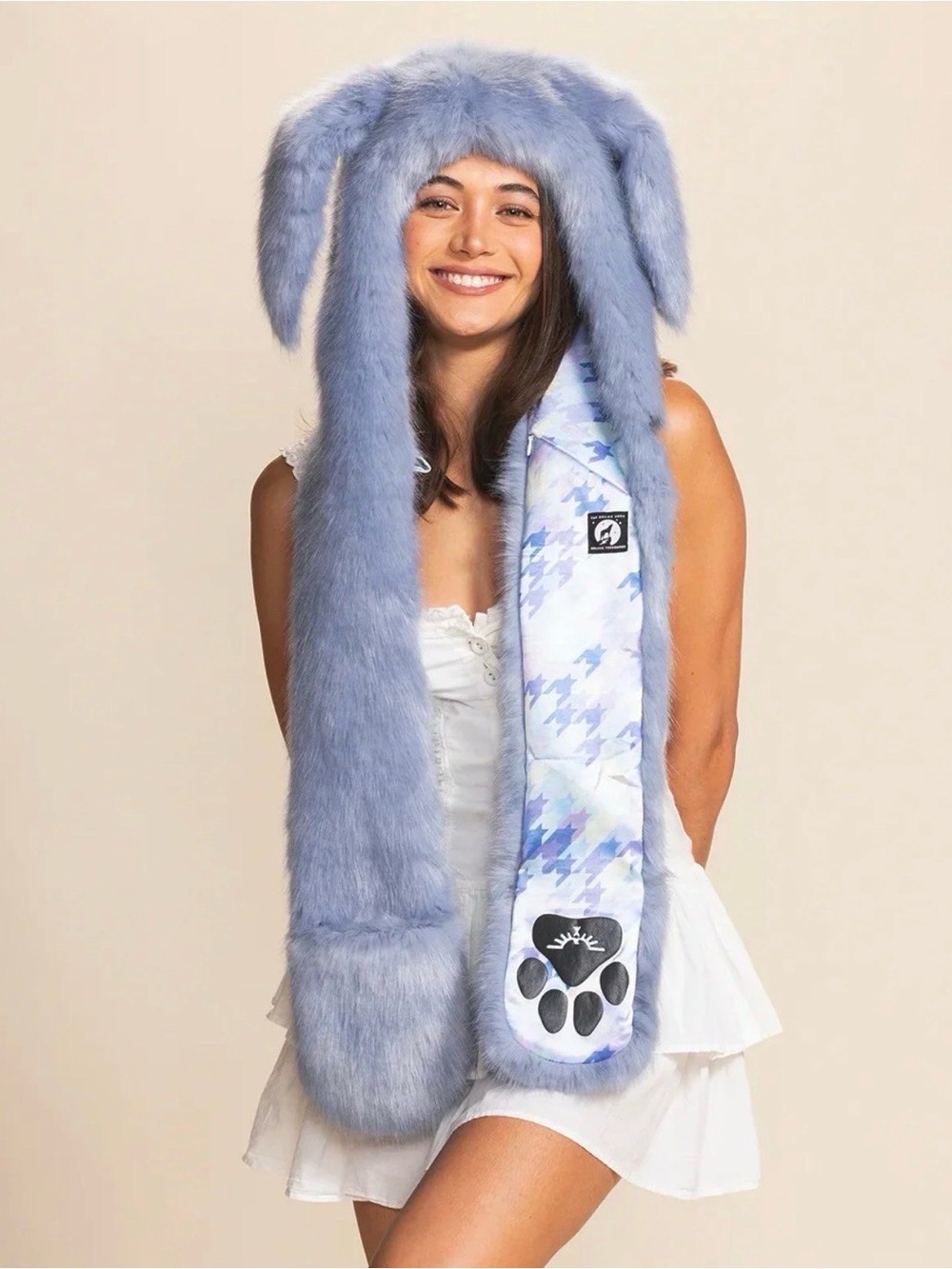 SpiritHoods Blue Rabbit Faux Fur Hood